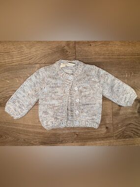 F.A.O baby blue & Brown Marled Knit Cardigan for Kids